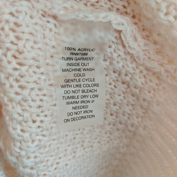 [Delias] Pinky Peach Knit Sweater with Crochet - Picture 5 of 6